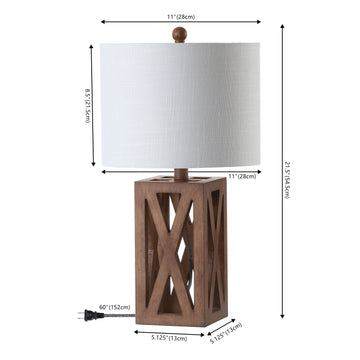 Stewart 21.5" Wood LED Table Lamp - JONATHAN Y